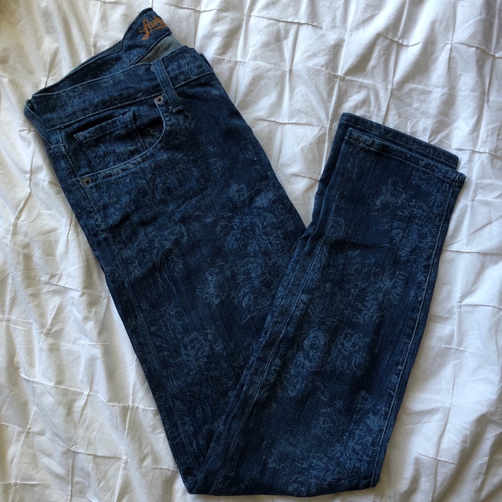 Lucky Brand Sienna Floral Mid-Rise Skinny Jeans